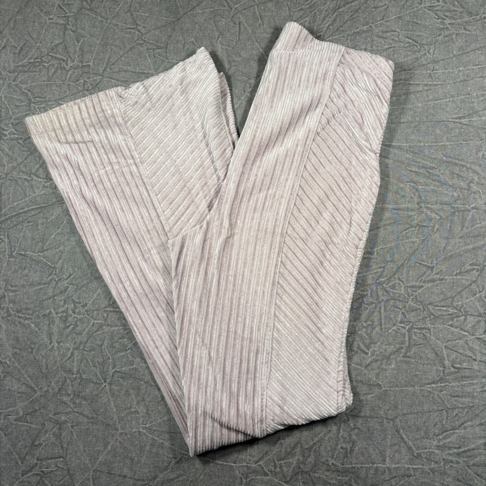 Free People Pants Womens L Lavender Slim And Only Corduroy Flare Ribbed Stretch - Picture 7 of 7